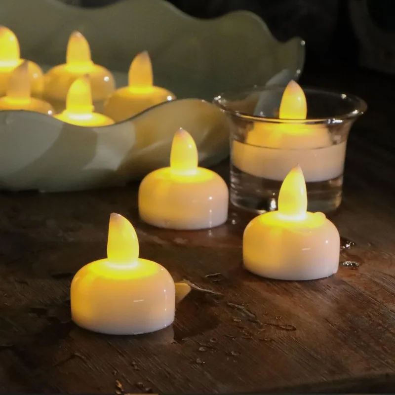 12 Pcs LED Floating Electronic Candle – Water-Activated Sensor Floating Candle, Lights Up When in Water