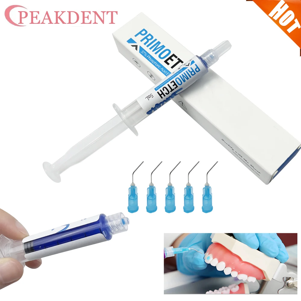 

Dentistry Etching Gel 37% Dental Materials Teeth Cleaning Adhesive Resin Braces Bonding Glue Phosphoric Acid Etchant+5pcs Tips