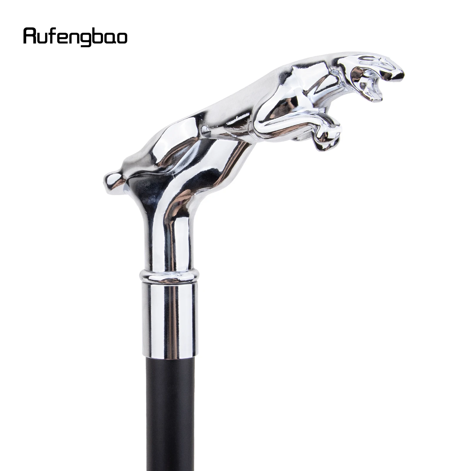 Silver Luxury Leopard Fashion Walking Stick for Party Decorative Walking Cane Elegant Crosier Knob Walking Stick 93cm