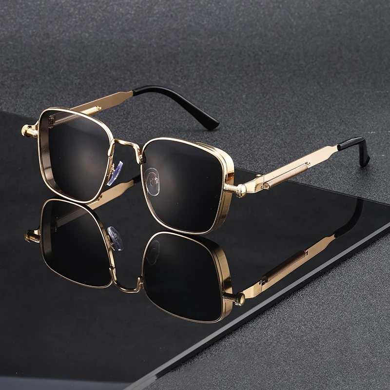 Fashionable Punk-Style Square Thick-Framed Trendy Sunglasses, Suitable for Daily Wear, Commuting, and Gift-Giving, Unisex and All Genders