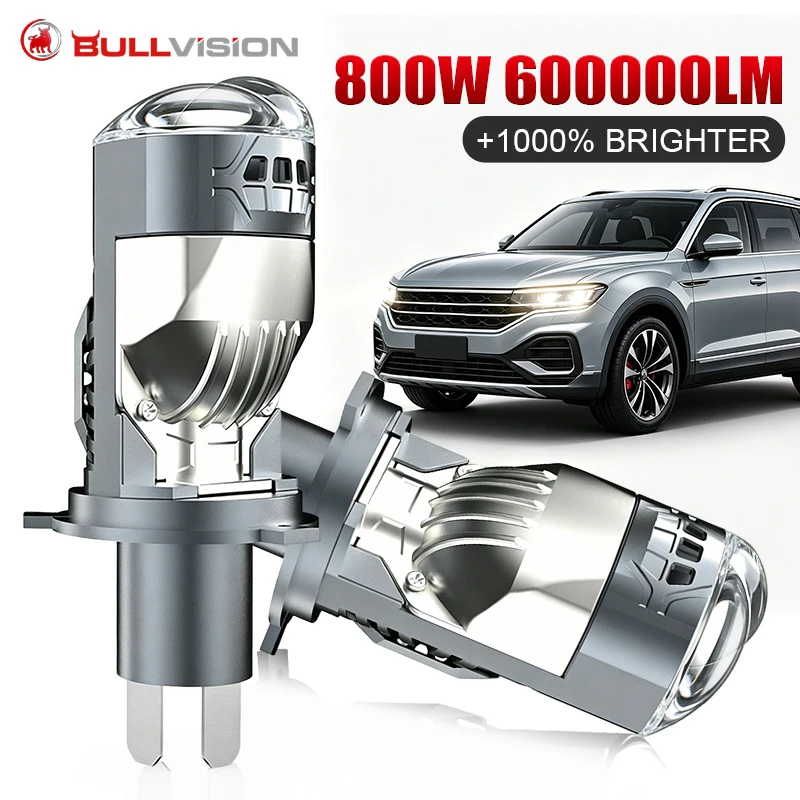 Bi LED 3rd Generation H4/9003/HB2 Double Mini Lens LED Projector Headlight Bulb Canbus for Car/Motor Hi/Low Beam 600000LM 6500K