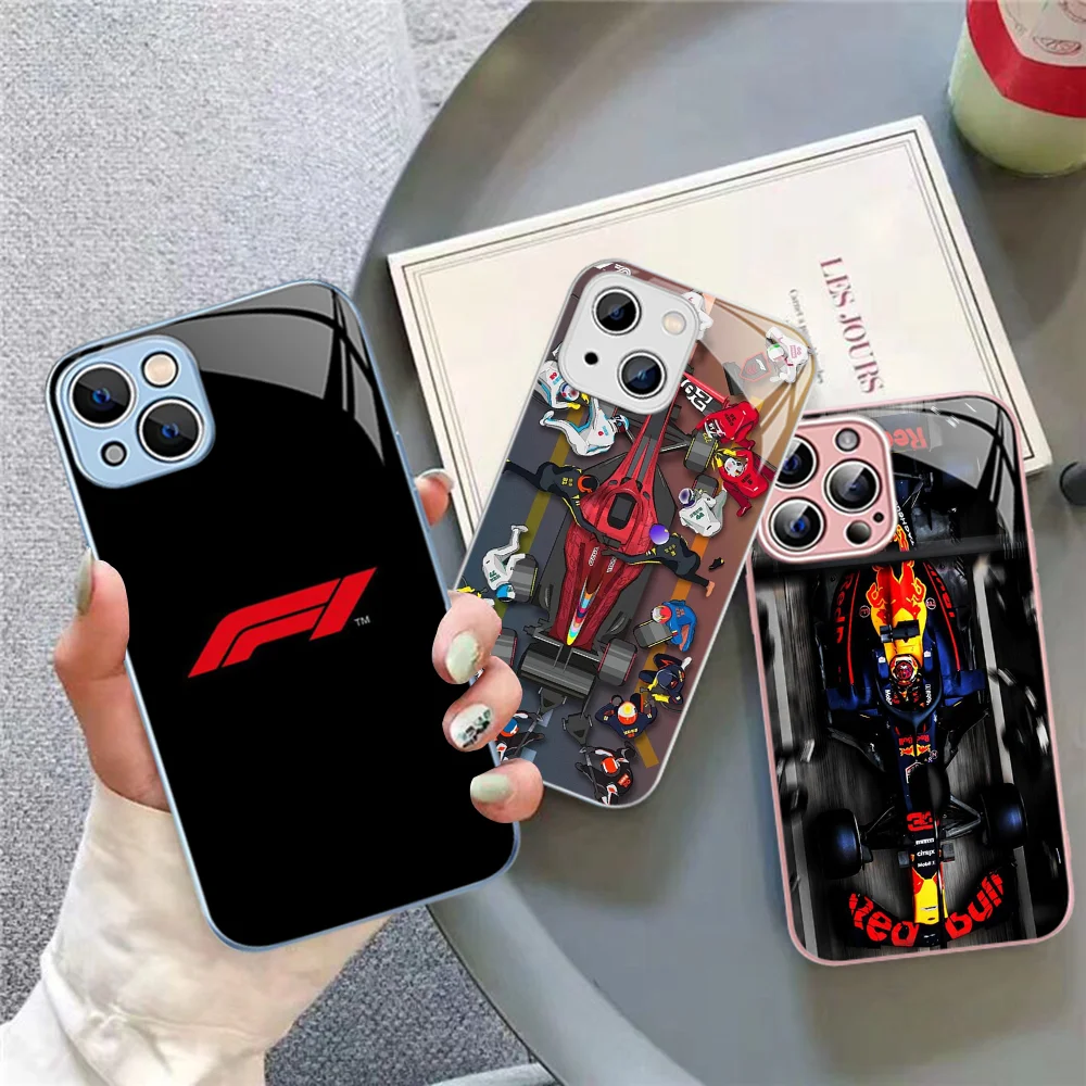 Schumacher Formula 1 F1 Phone Case For iPhone 15 13 12 Mini 11 Pro XS Max X XR 14 Plus Tempered Glass Cover