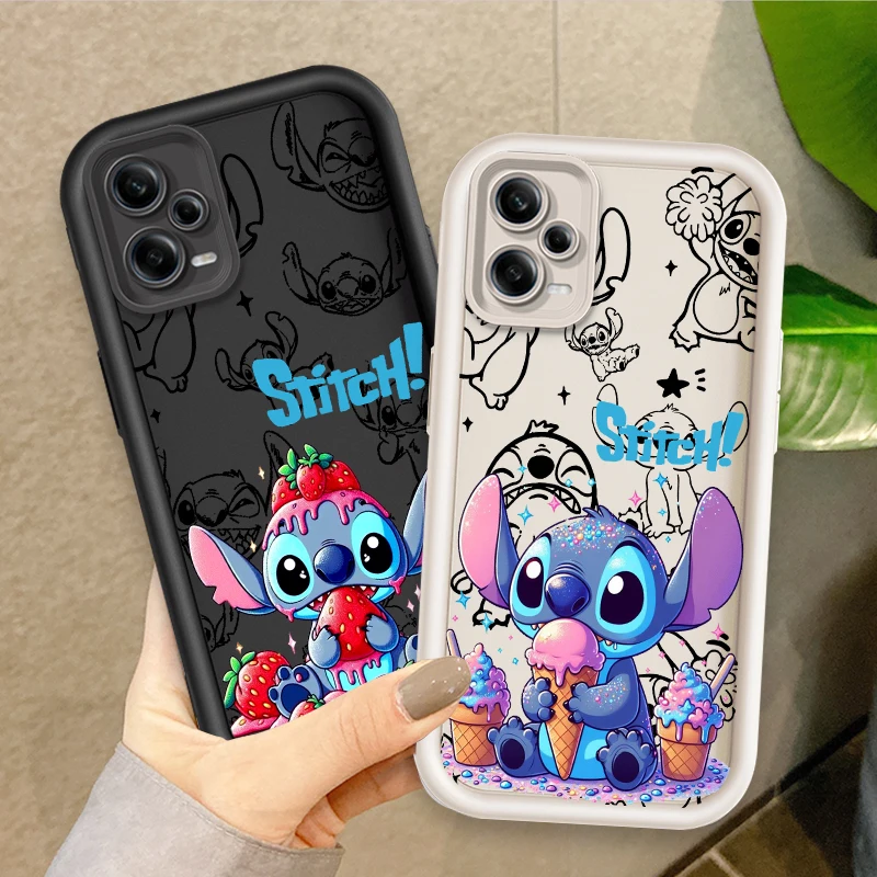 

Stitch Cute Anime Art For Xiaomi Redmi Note 14 13 13R 12 12R 11 11E 11T 11S Pro Plus 4G 5G Eye Ladder Soft Phone Case TPU