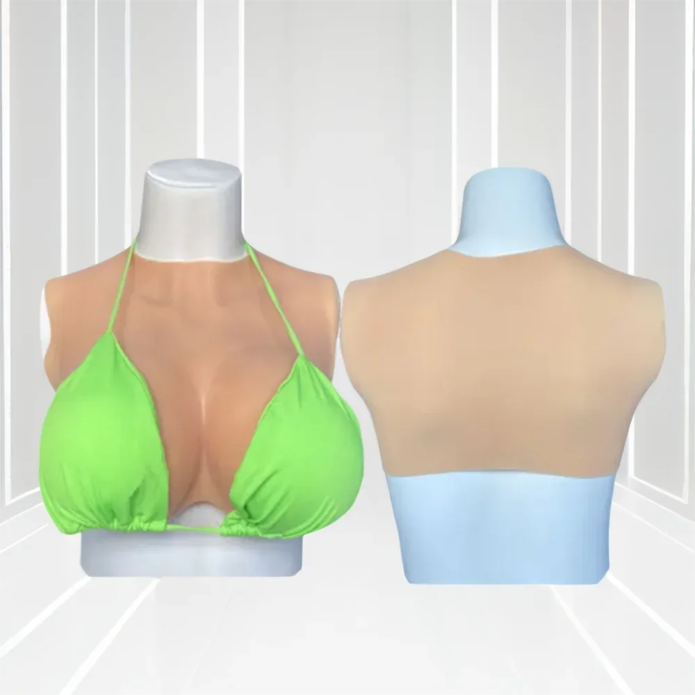 

Realistic Silicone Breast Forms Bodysuit for Crossdresser Cosplay Drag Queen Transgender Huge Fake Tits for Enhanced Look