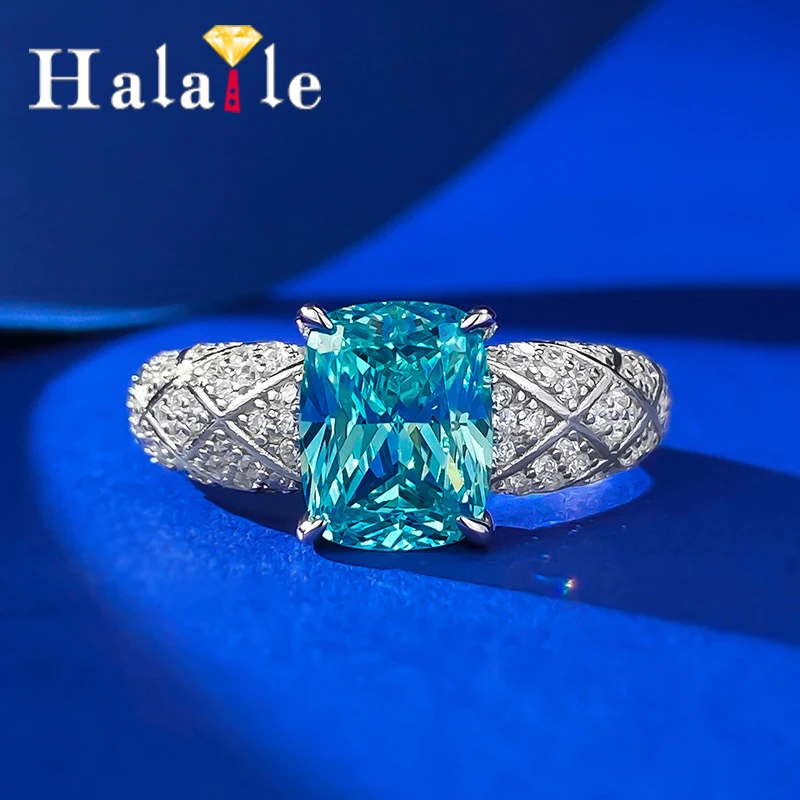 

Кольцо Halaile из стерлингового серебра 925 пробы с цирконием, высокоуглеродистый бриллиант, модные ювелирные изделия, элегантный обручальный роскошный подарок для вечеринки для женщин