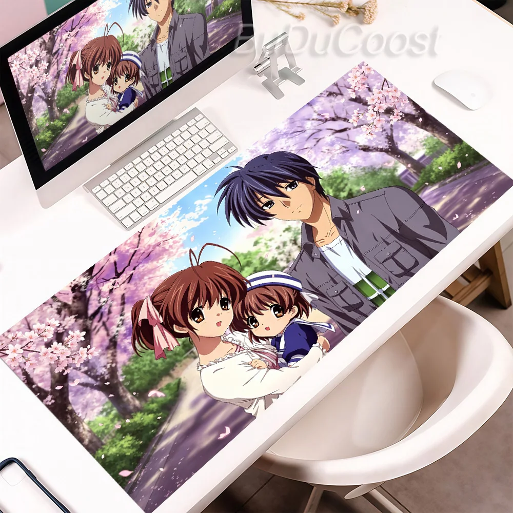 XXL Anime Clannad Mauspad, rutschfest, geeignet für Bürocomputer, Laptops, E-Sport, Gaming, Schreibtischmatten, Gummi, Tastatur, Teppich, Dekor
