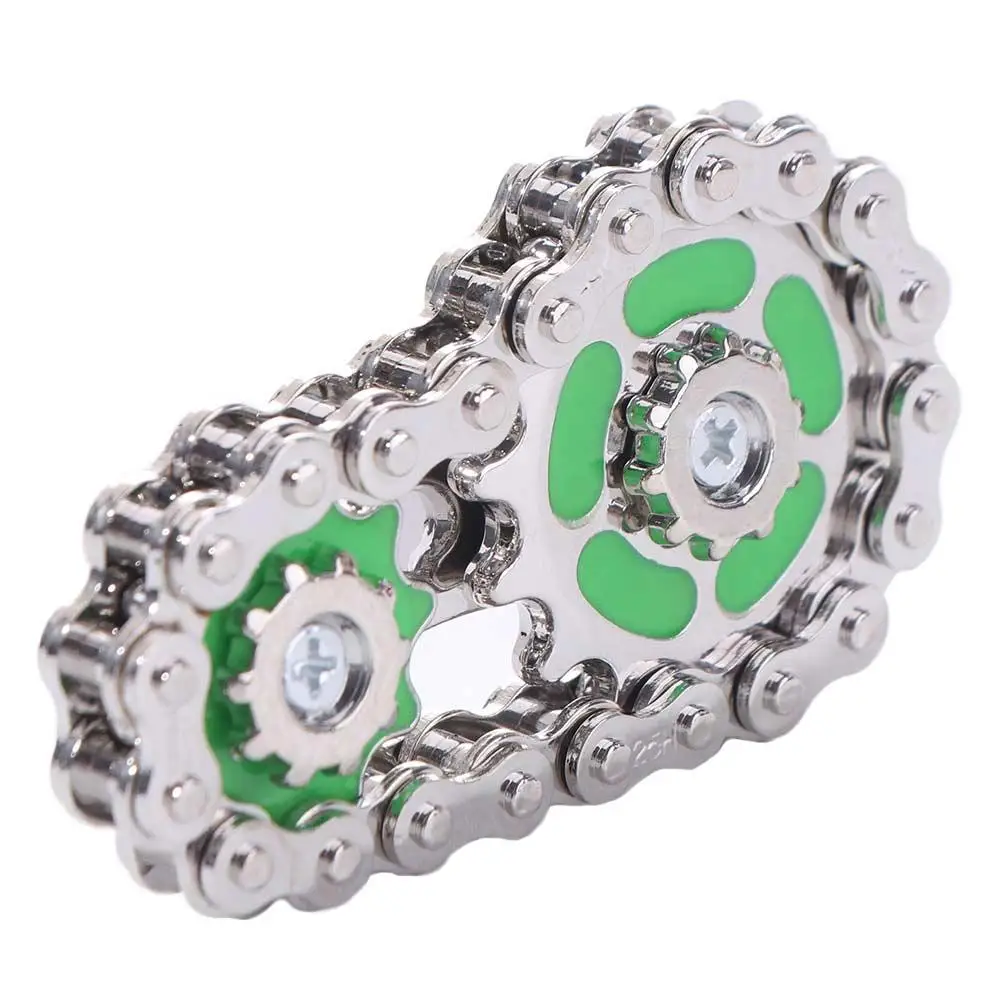 Fidget Spinner lumineux en métal créatif main Spinner chaîne engrenage chaînes à la mode roue d'engrenage chaîne d'engrenage Gyroscope adulte