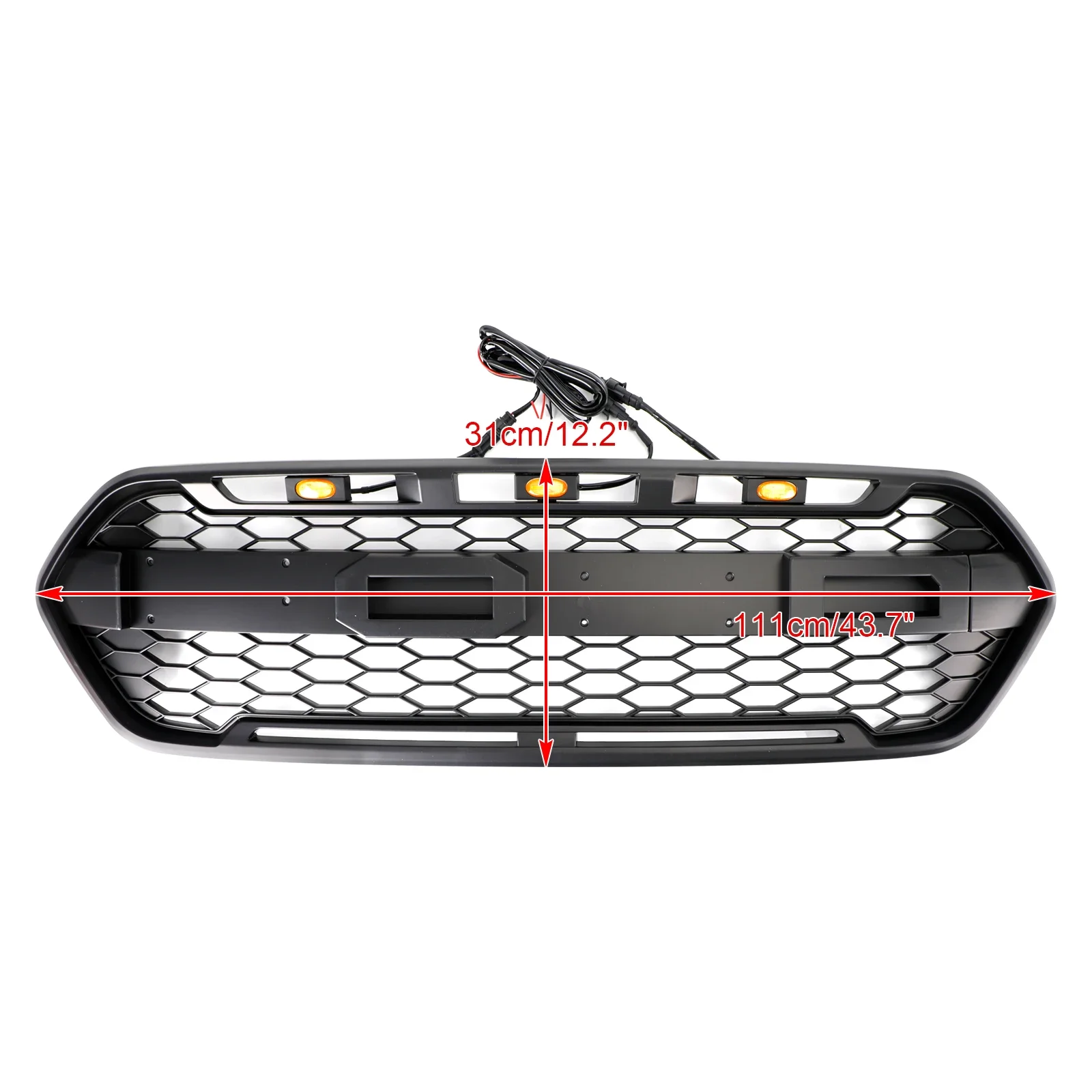 For Ford Transit Custom Trail 2018-2023 W/ 3LED Artudatech Matte Black Front Bumper Grille Fit Car Accessories - view 5