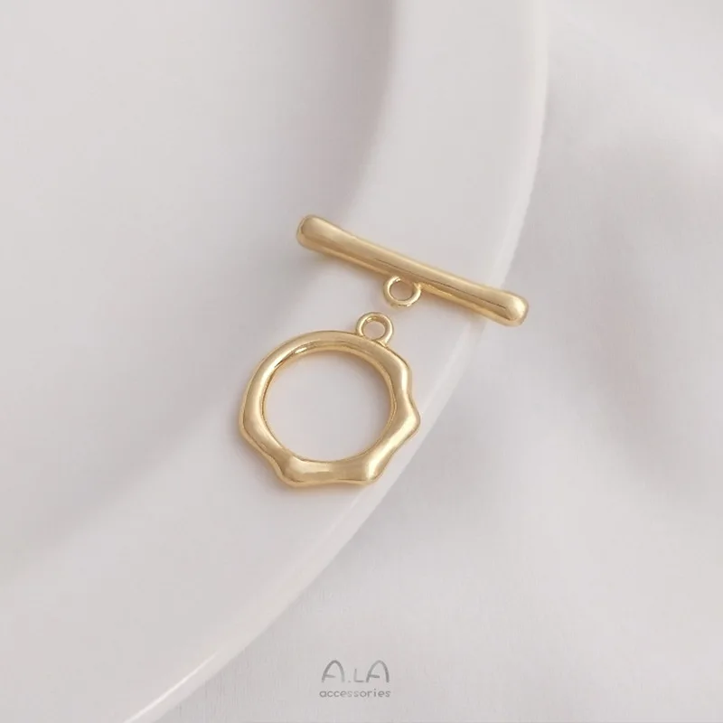 

Застежка-тогл круглая из 14-каратного золота (неспецифичная), модная, для рукоделия, для браслетов и ожерелий, концевые аксессуары