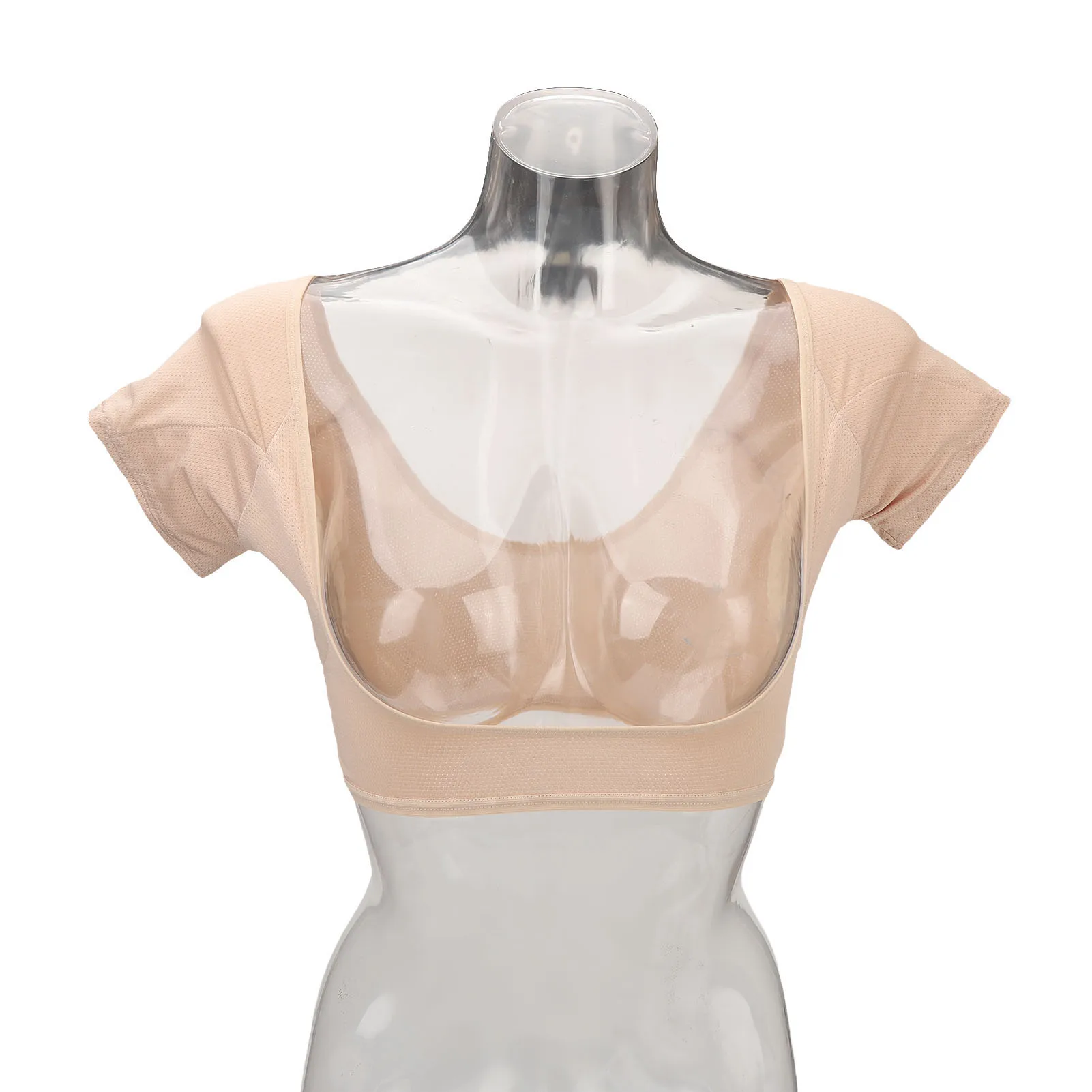 

Underarm Sweat Vest Breathable Mesh 3 Layers Skin Color Washable Armpit Sweat Vest for Sports Armpit Sweat Absorbent Vest