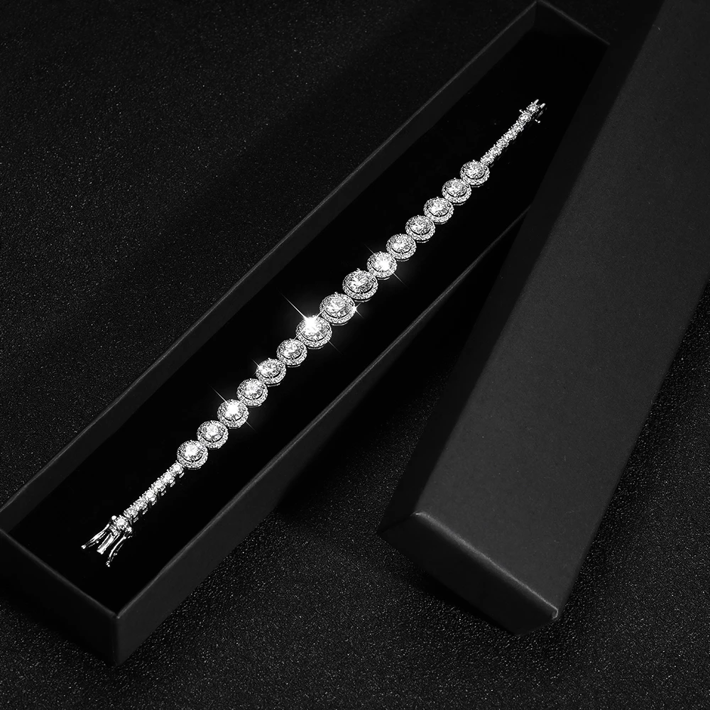 Serenity D Color All Moissanite Bracelet For Women S925 Silver Diamond Bracelet Plated 18K GRA Certified Fine Jewelry Wholesale