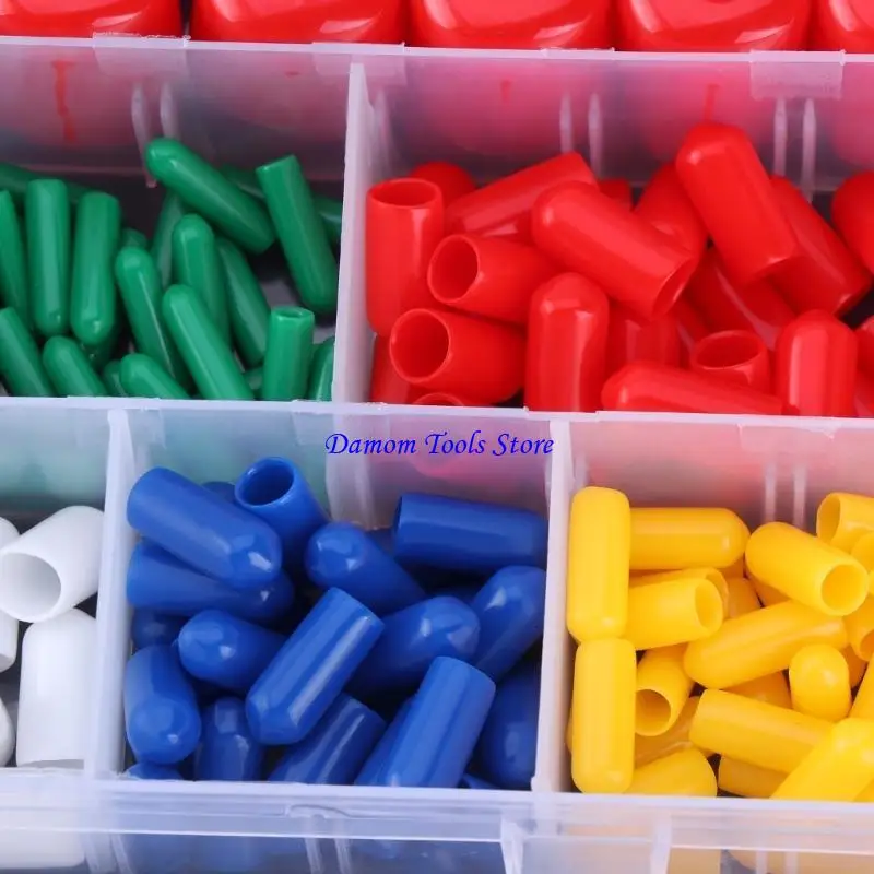 57BE مجموعة من 170 قبعات واقية من المطاط PVC مقاومة للانزلاق مقاومة الحجم كبسولات واقية لحلمات تزييت المسمار