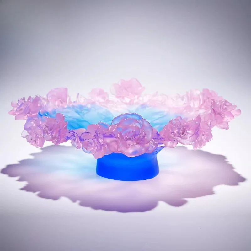 

Glazed rose wedding gift ornament, living room coffee table fruit plate, high-end exquisite and high-value