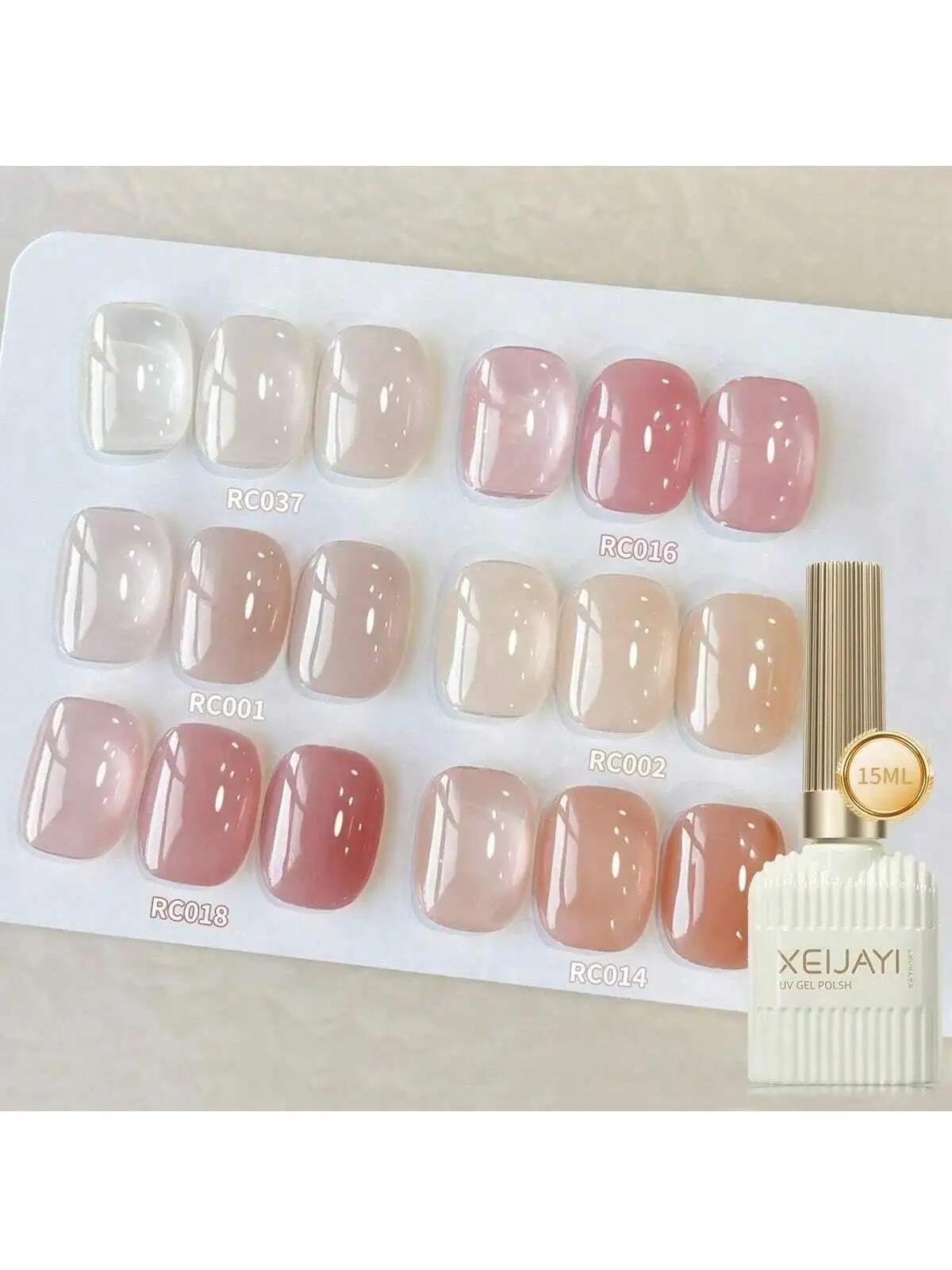 6 個 15 ミリリットルアイスヌードジェルネイルポリッシュセット、夏の人気カラージェルワニスネイルキット、ホームサロンナイ用 UV/LED ジェルポリッシュをソークオフ