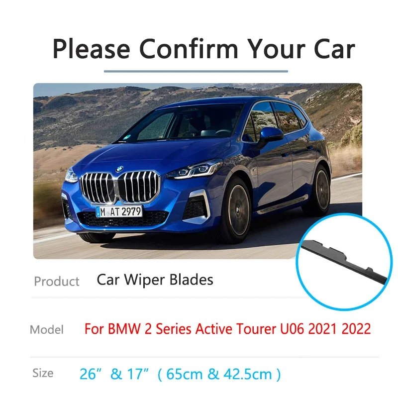 لسيارات BMW 2 Series Active Tourer U06 2021 2022 ملحقات تنظيف السيارة شفرة ممسحة نظارات نافذة شريط مطاطي استبدال الملء #2