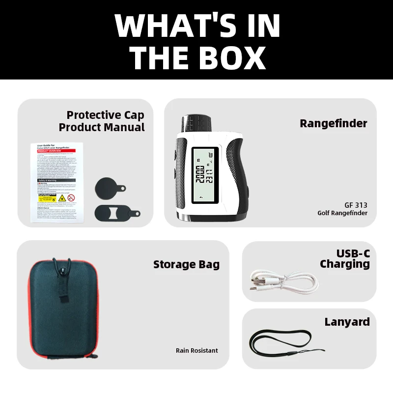 Smart Golf Laser with Voice System LCD Display Long Range Flagpole Lock Compact for Sports & Club Use Rangefinder