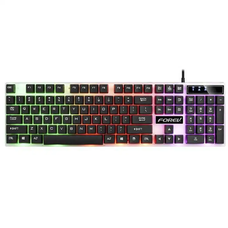 FVQ305s Gaming Wired Keyboard And Mouse Combo Computer Usb Rgb Backlight For Pc Desktop Led Rainbow Light