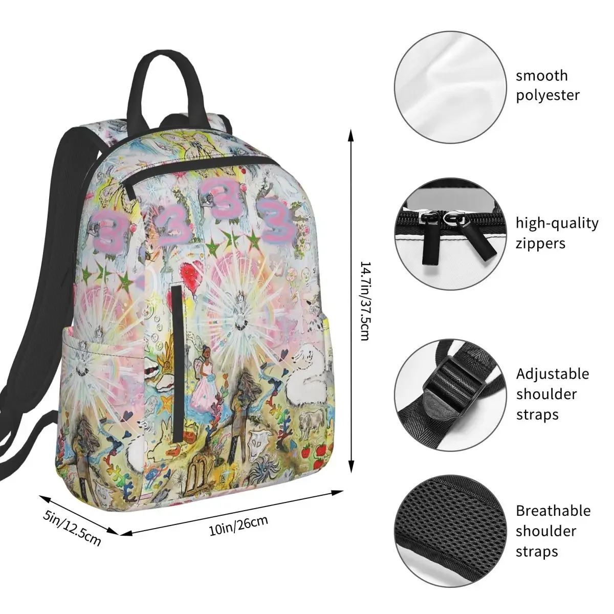 Drain Gang Bladee 333 Album Cov Backpack Student BookBag Kids School Bag Laptop Shoulder Bags Men Women