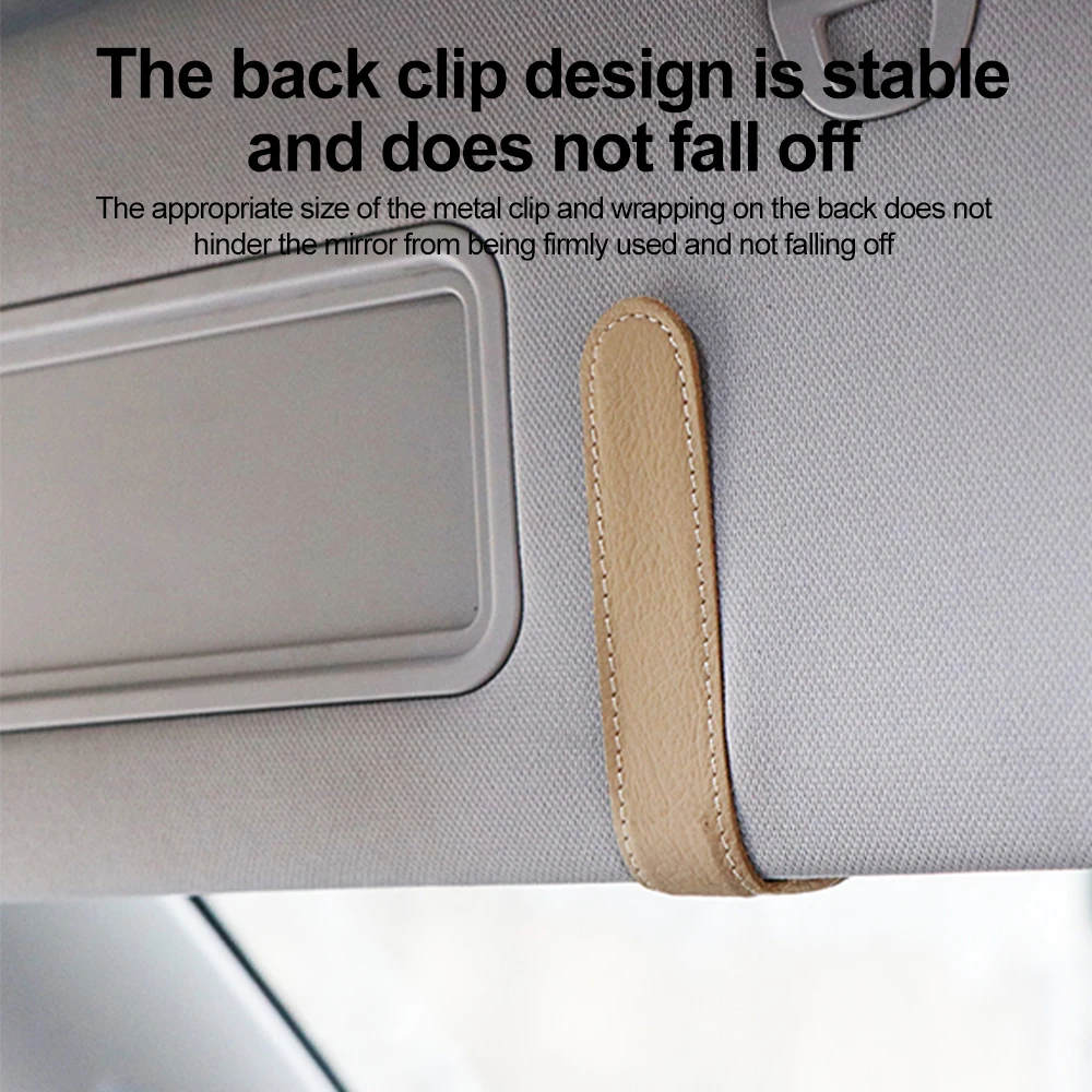 Car Sun Visor Sunglasses Clip Magnetic Cowhide Glasses Case Holder Ticket Card Holder Car Interior Accessories image 6