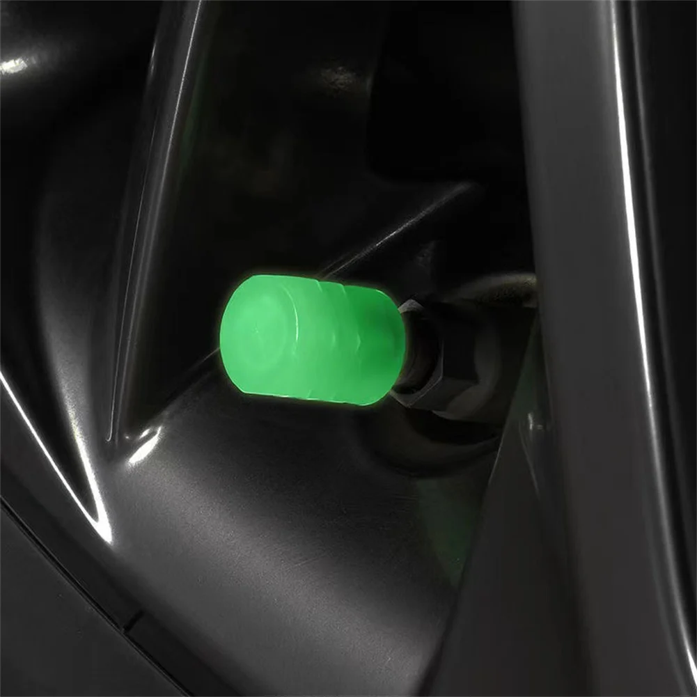 

Tire Valve Cap Popular Portable Vehicle 10g Car Dust Cover Eye-catching Interesting Luminous Part Plastic 4Pcs