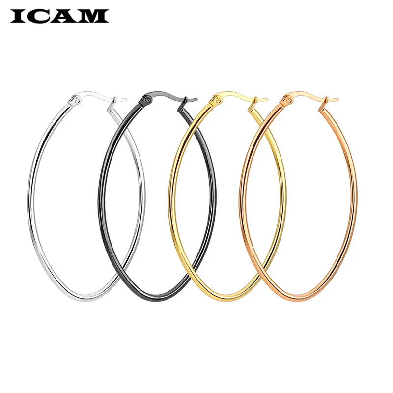 ICAM Jewelry  Hoop Earring For Women Brincos Gold Color Geometric Earrings Steampunk Style Statement Party Jewelry