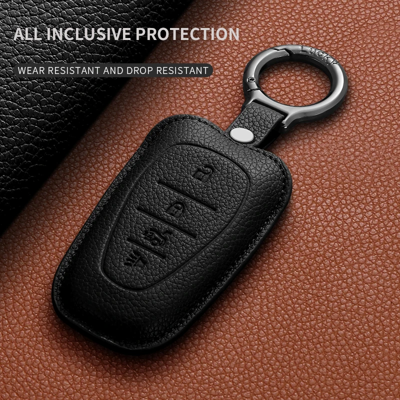 Leather Car Remote Key Case Shell For Chevrolet Chevy Malibu Camaro Cruze Traverse Spark Sonic Volt Bolt Equinox Car Accessories view 4