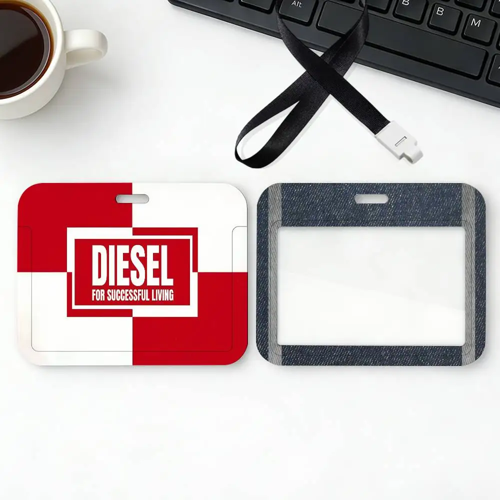 

Модный картхолдер D-Diesel с принтом для студентов, с ремешком, для рабочих пропусков, проездных и ID-карт, подарки