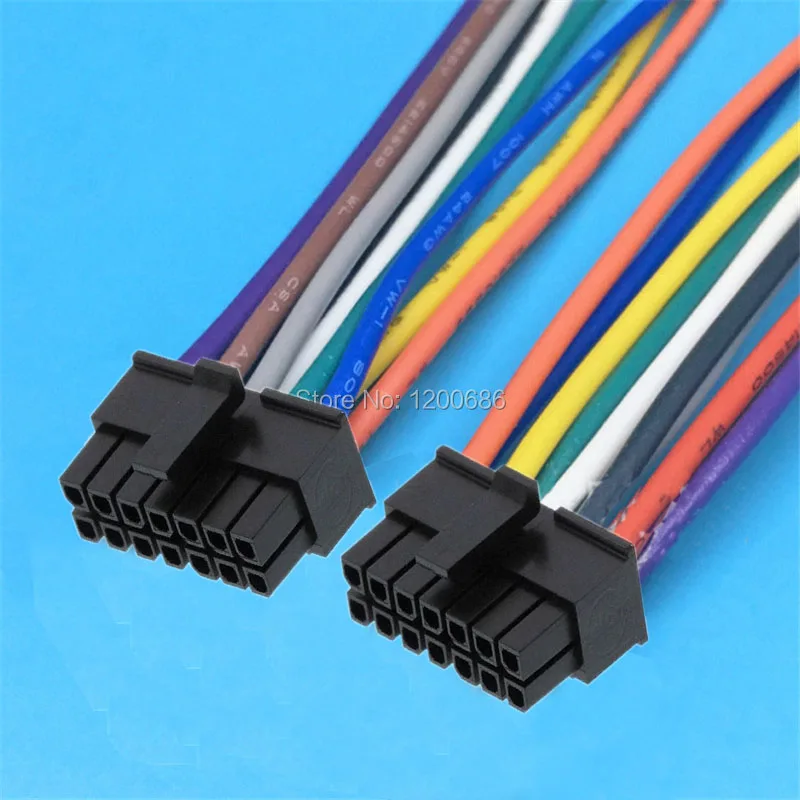 

18AWG 300 мм Mini-Fit 4,2 Mini-Fit, семейные силовые разъемы, двойной штекер 5557, соединитель, жгут проводов, шаг 4,2 мм, изготовлен на заказ