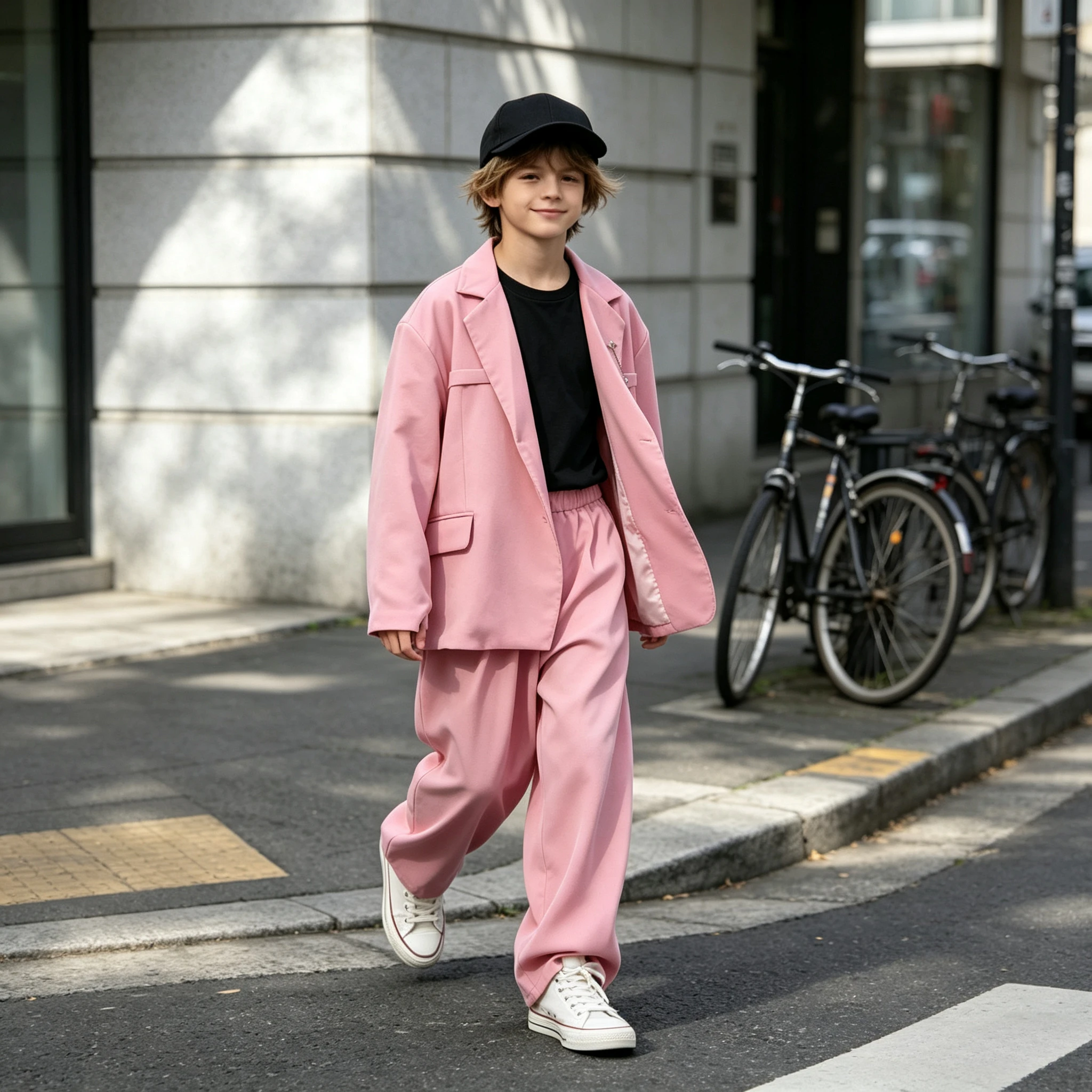 Kids Hip Hop Streetwear Suit Set Girls Boys Red Pink Blazer Pants 2Pcs Loose Dance Outfit Stage Performance Costume Casual Suits