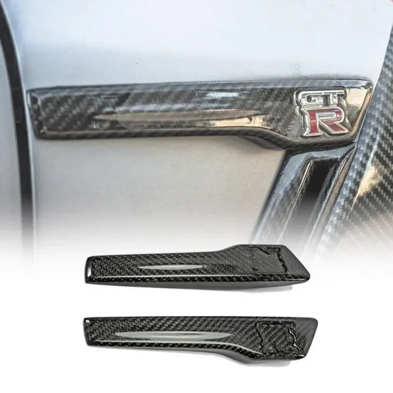 

For Nissan 2015-2019 R35 GTR Carbon Fiber Front Fender Side Logo for Real Carbon Fiber Exterior Decoration Refit