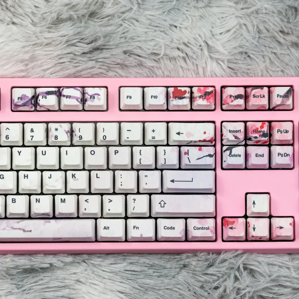 PBT Sublimation Keycap Standard Mechanical Keyboard Keys OEM Compatible 87/104 Personality Sakura