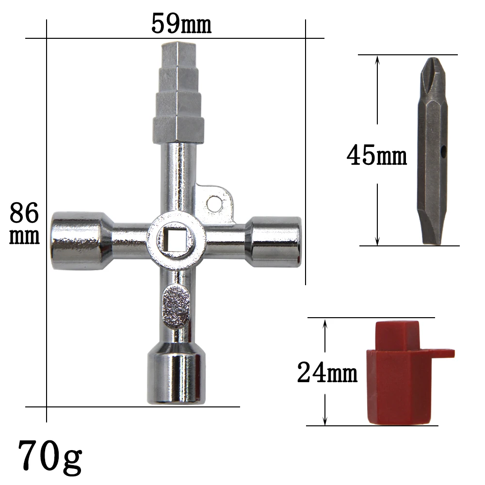 Four-in-one multi-function key wrench electric elevator electric control cabinet valve inner triangle four corners screwdriver