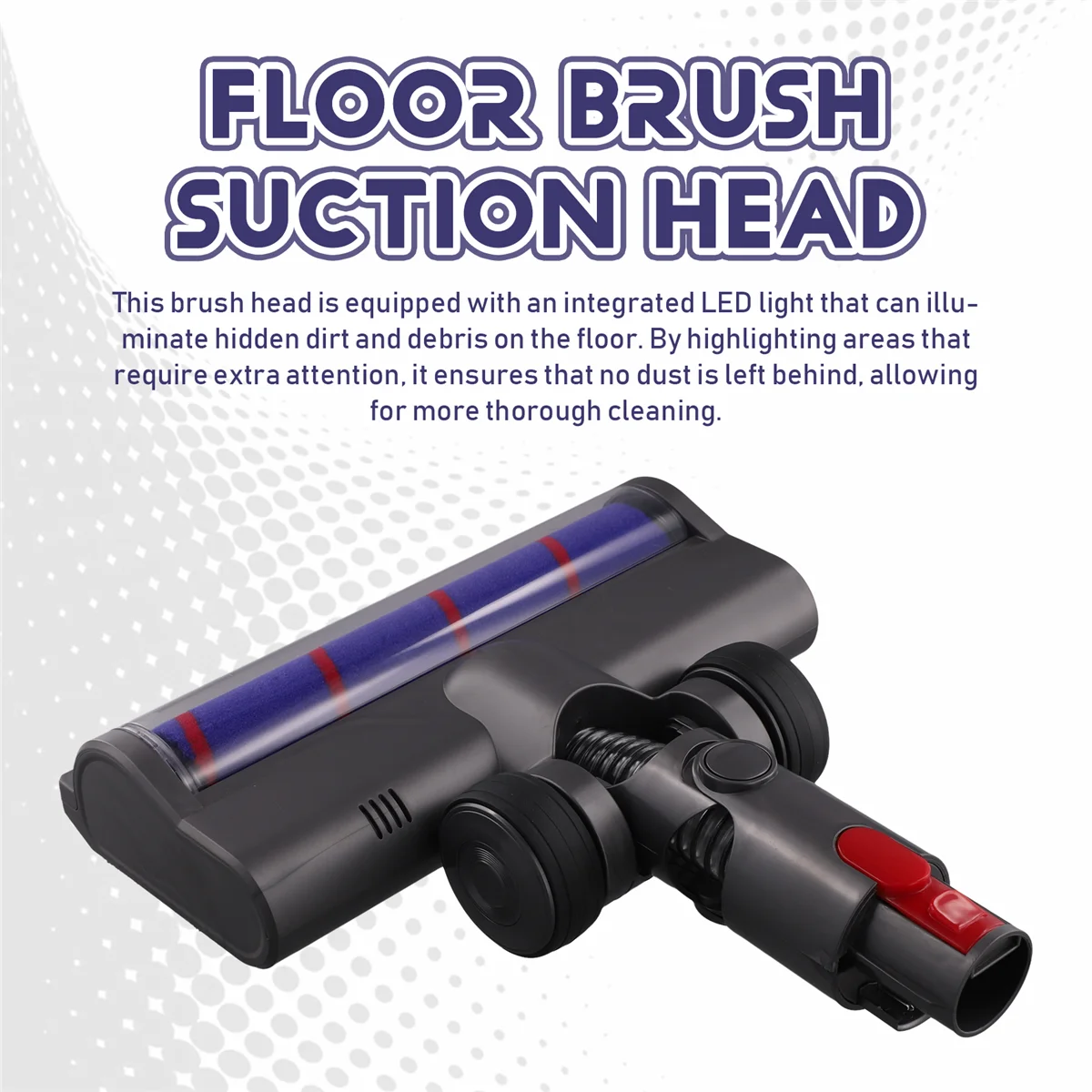 Testina di pulizia per spazzole a rullo morbido per Dyson V7/V8/V10/V11/V15 con luci antipolvere verdi a LED