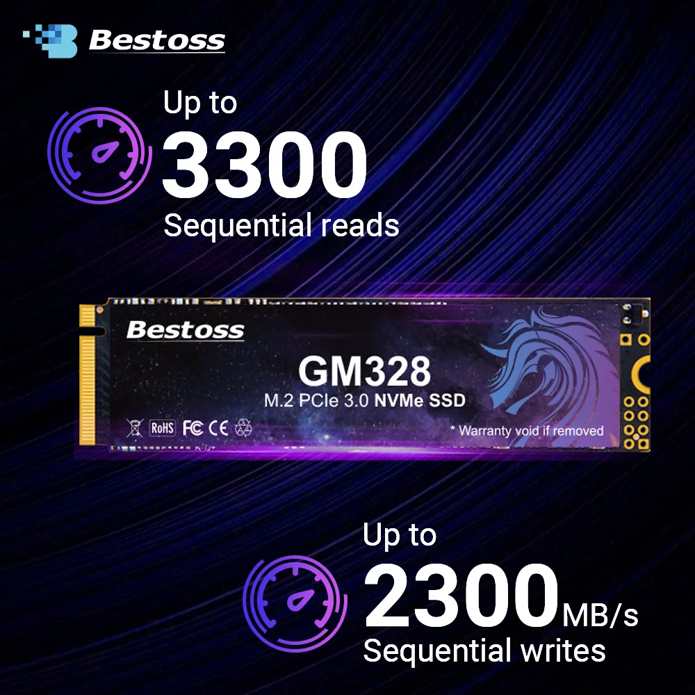 

Bestoss SSD M2 NVMe Gen3 512GB 256GB 1TB 2TB SSD M.2 2280 PCIe 3.0 Hard Drive Disk Internal Solid State Drive for Laptop Desktop