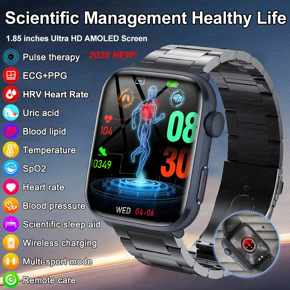 

2025New Smart Watches Men Women Watch Ultra AMOLED Heart Rate 100+Sport NFC BT Call IP68 Waterproof Smartwatch For IOS Android