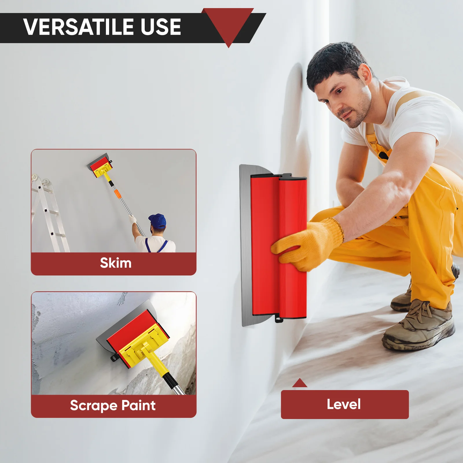 25/40/60/80 سنتيمتر 4 قطعة دريوال القشط تنعيم ملعقة للجدار الأبيض ضربة أسفل مقذوف الفولاذ المقاوم للصدأ أدوات البناء