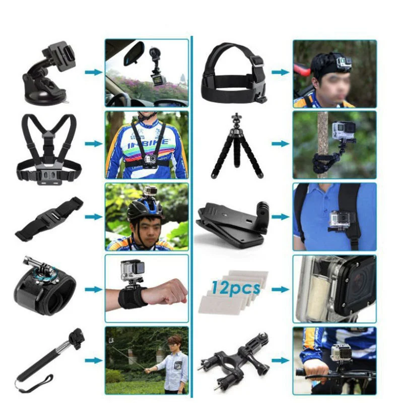 Hot-selling multi-function 50-in-1 action camera accessories
