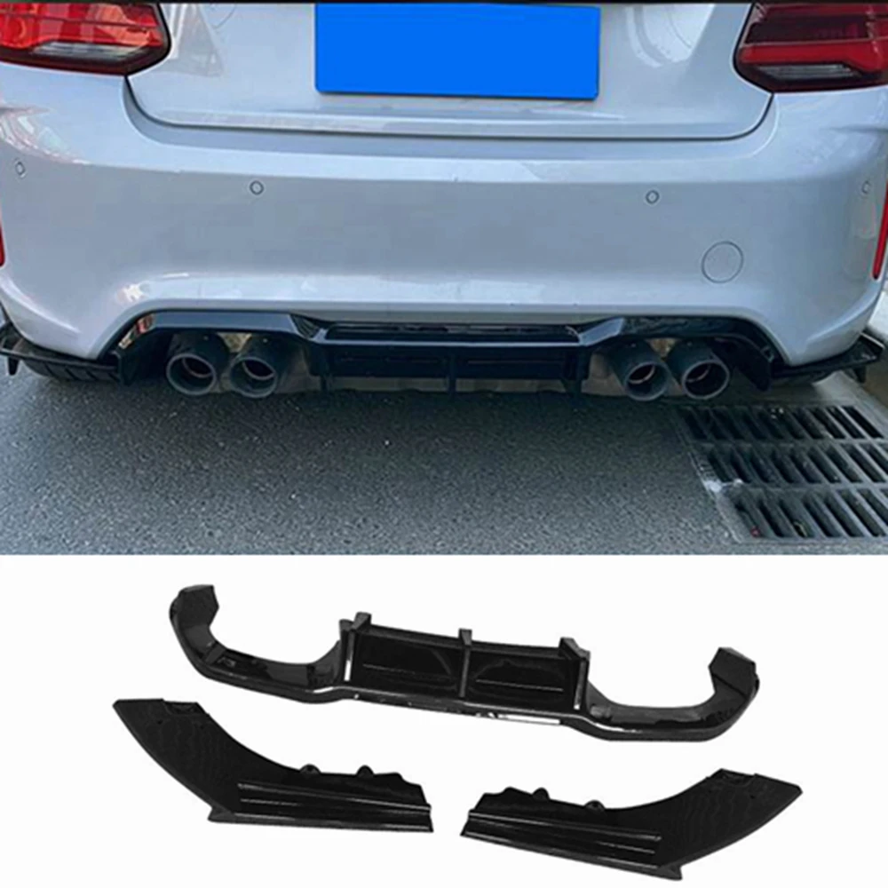 for BMW 2 Series F87 M2 M2C Competition 2016-2020 Rear Splitter Accessory ABS gloss black Car Rear Bumper Diffuser Spoiler Lip