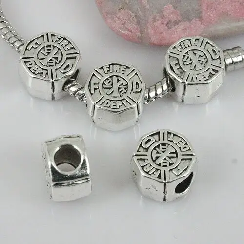 10pcs 11*7mm hole 4.5mm tibetan silver color 2sided FRIE DEPT pattern beads EF0405