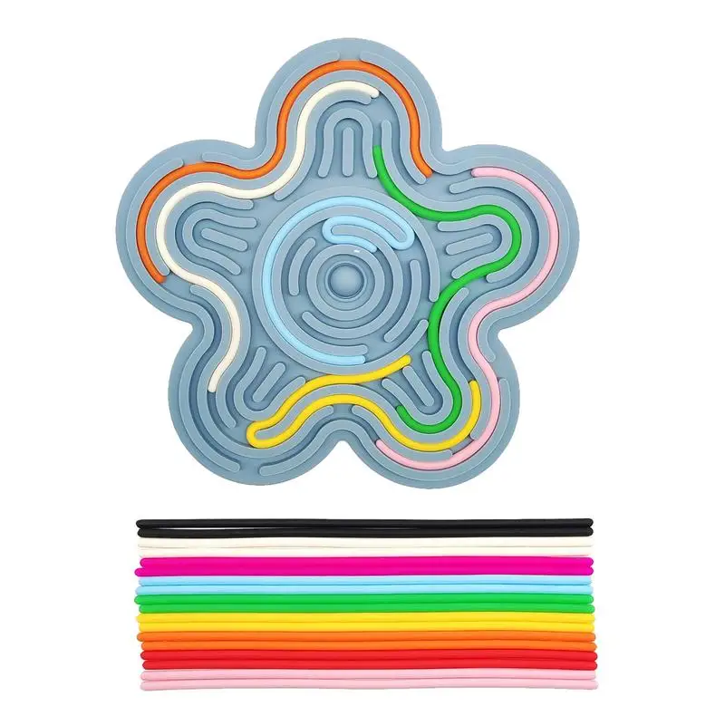 

Silicone Sensory Activity Board Calm Down Development Toy Flower shape Stress Relief Interactive Toys Gifts For Kids 3+