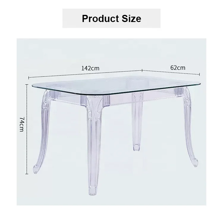 High Quality Custom Modern design clear acrylic square wedding banquet dining table for sale