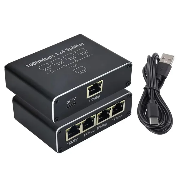 Répartiteur Ethernet 1000Mbps 1 à 2/4, Extension réseau RJ45 LAN, répartiteur Internet HUB pour PC, ordinateur portable, routeur TV-Box, TV numérique