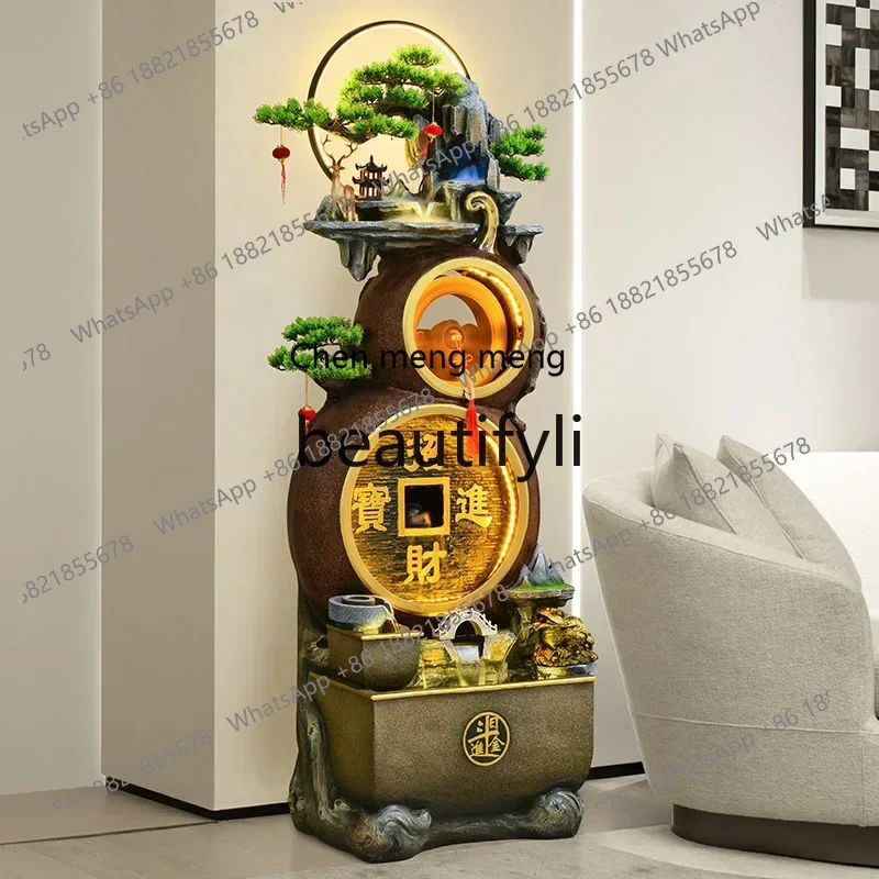 SS S7486 gourd cornucopia flowing water large floor-to-ceiling landscaping ornament circulating water fountain water curtain wal