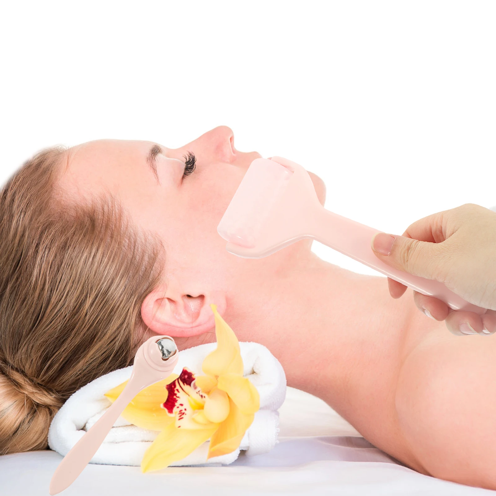 1 Zestaw Masażera do Twarzy i Oczu Bezpieczny Wytrzymały Roller do Twarzy na Opuchliznę Relaksacja Pielęgnacja Skóry Narzędzie Podróżne