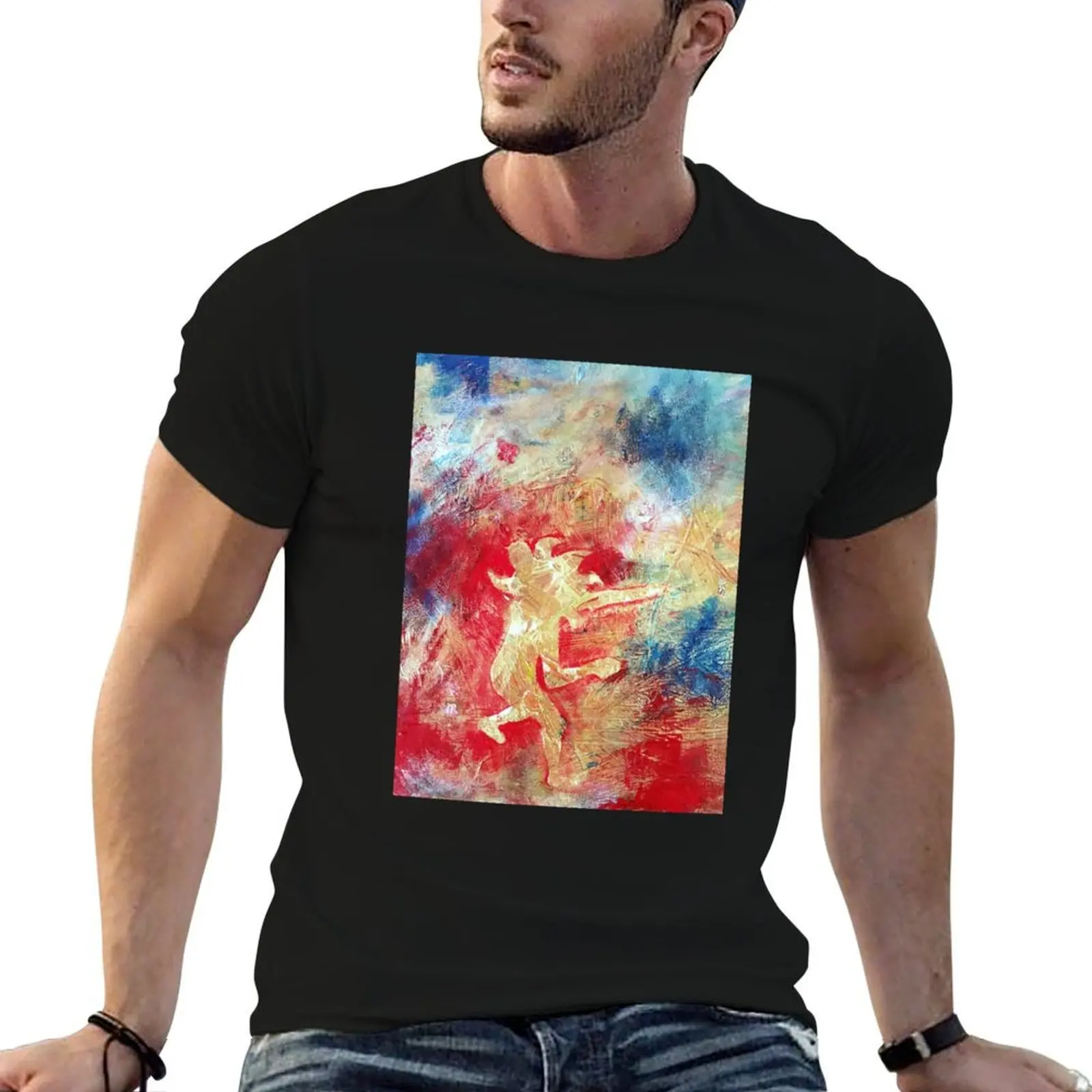 Heart of the Sun: Acrylic Painting T-Shirt t shirts for man pack white cotton tshirt 100% man t shirt designer T-shirt