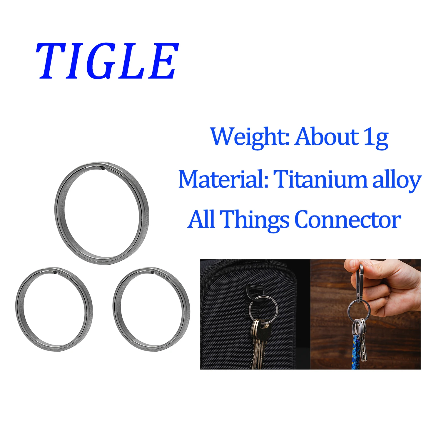 

1Pc New Titanium All Things Connector Lightweight Keychains Small EDC Male Creativity Gift Outdoor Tool