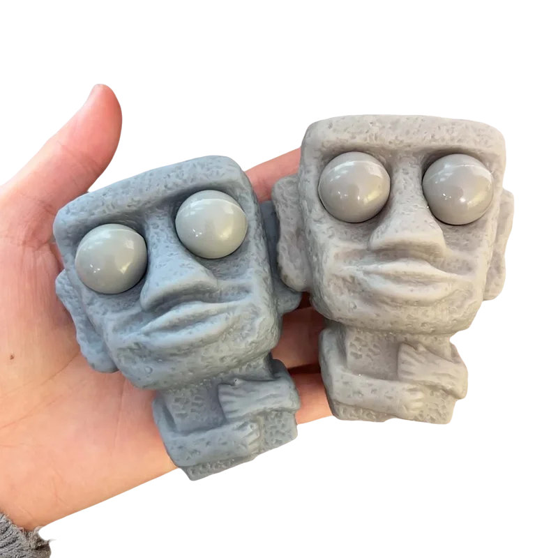 Slowly Rebound Soft Stone Person Releases Stress Toy Statue Squeezes Eyes Interested Expression Relaxes Stress Children's Gift