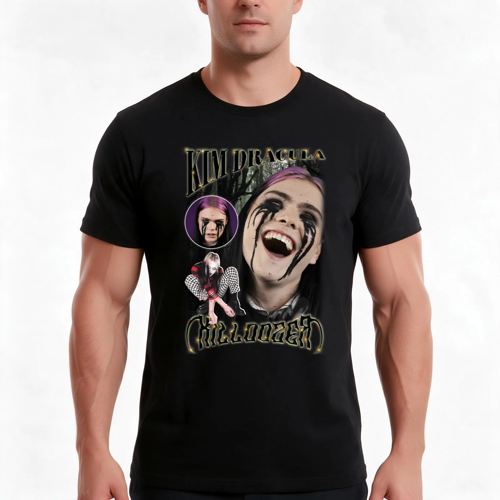 Kim Dracula - Vintage 90s Bootleg T-Shirt, Summer Casual Cotton Tee, Oversized Streetwear Tops, Vintage Graphic Print