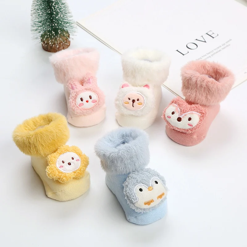 Baby Socks Spring Autumn Non-Slip Floor Socks Newborn Baby Sock Cute Cartoon 3d Doll Toddler Sock 0-24 Months