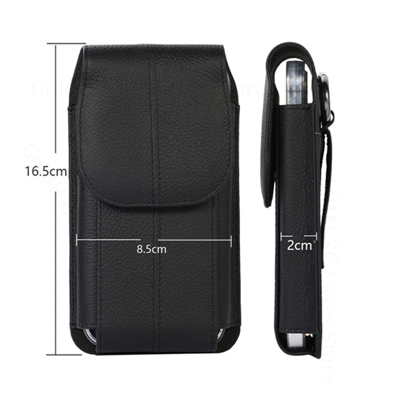 Universal Leather Case Phone Pouch For Samsung S26 FE S25 Edge 5G Belt Bag Waist Phone Cover For Galaxy S26 Edge S25 Ultra S24FE